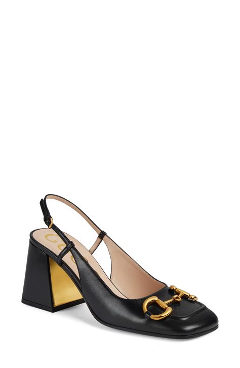 gucci pumps slingback|gucci block heel pumps.